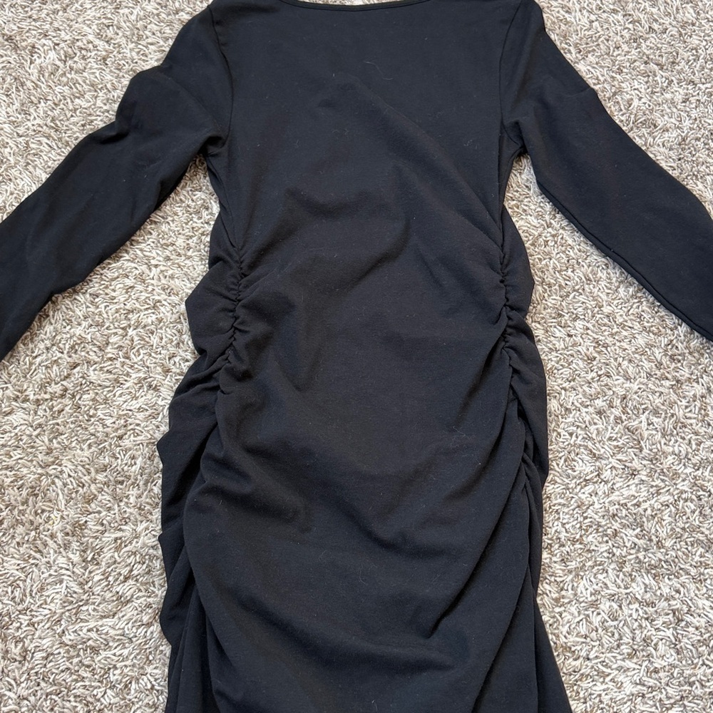 Isabel Maternity by Ingrid & Isabel Midi Dress Long Sleeve Black size Small - Picture 9 of 10